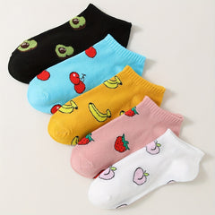 Fruit Print Socks & Low Cut Ankle Socks Women's Stockings
