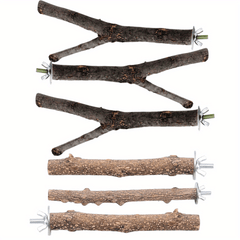 Bird Perch Stands Natural Wood Parrot Perch Bird Cage Accessories Bird Toy