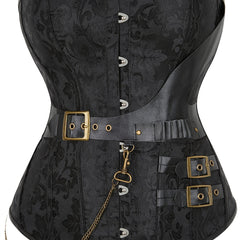 Gothic Corset Women's Plus Chain Decor Lace Up Waist Training