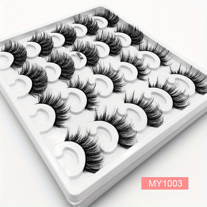 10 Pairs Faux Mink Lashes Natural Volume Curly False Eyelashes Makeup