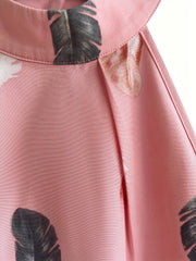 Feather Print Halter Neck Top Sleeveless Summer Women's Clothing