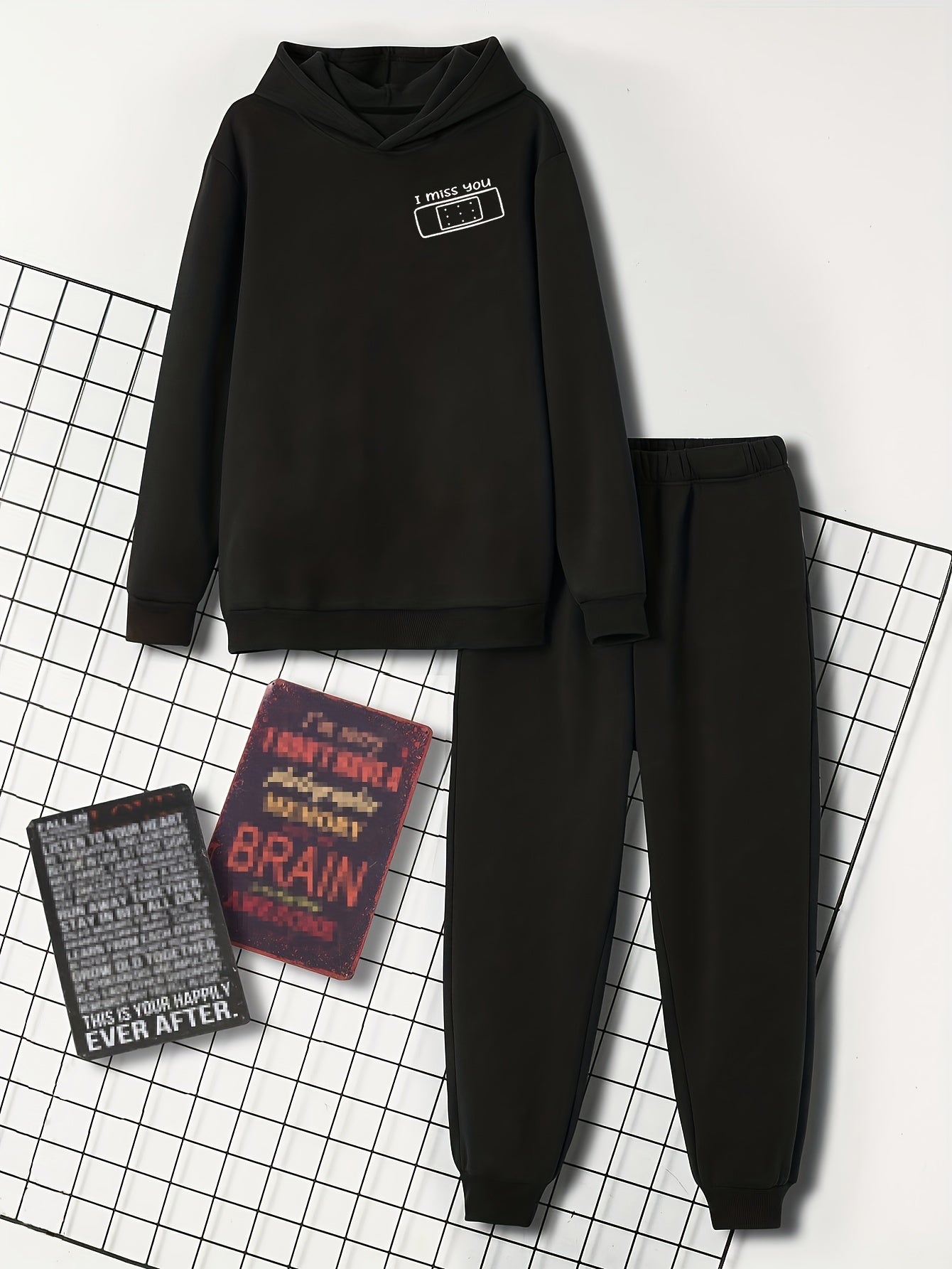 Toddler Girl's 2pcs Hoodie & Sweatpants Set Letter Print Kid's Outfit