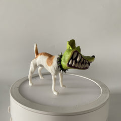 Game-Inspired Animal Model Figure & Green Dog Art Decor