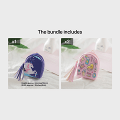 Girls Cartoon Unicorn Print Coin Purse Bag Key Pendant for Kids