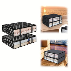 4pcs Under Bed Storage Container Foldable Breathable Storage Bag With Handle