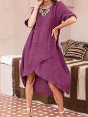 Casual Solid Loose Summer Dresses Women's