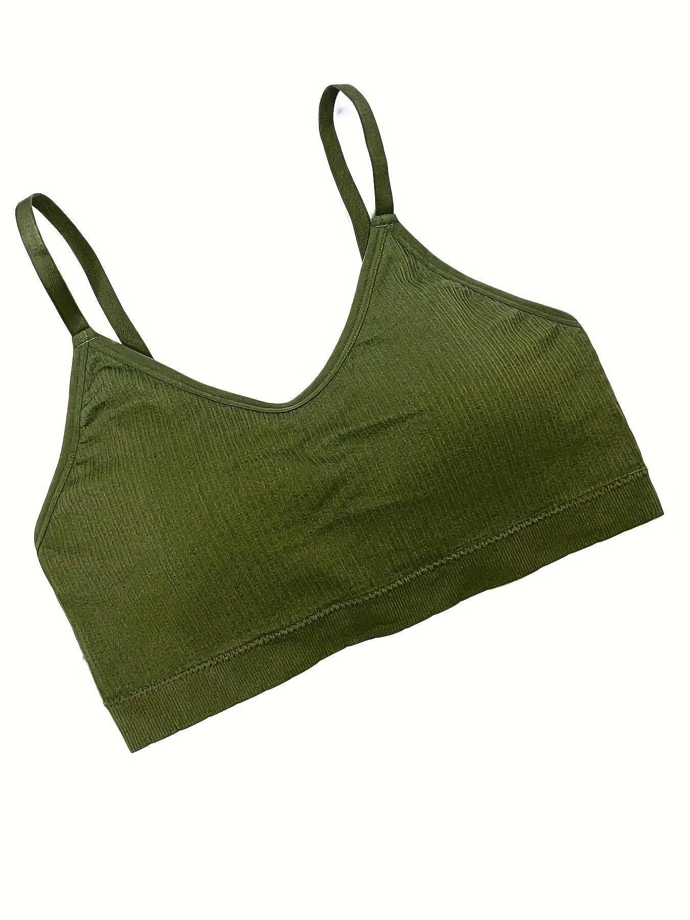 Sports Bra Seamless Ribbed with Removable Pads High Stretch Bra
