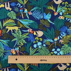7pcs Rainforest Plant Pattern Cotton Fabric for DIY Doll Bedding Patchwork