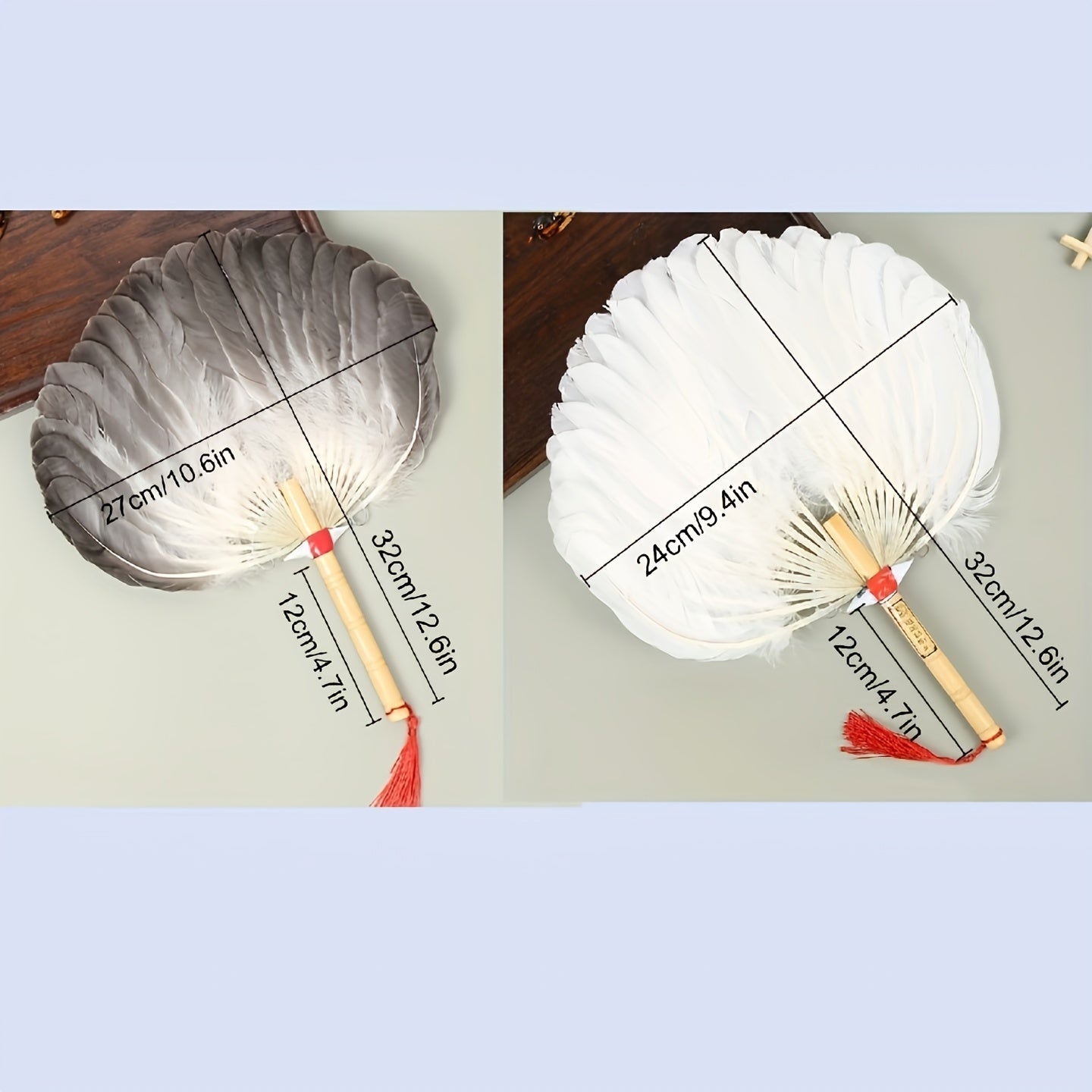 Portable Goose Feather Fan Chinese Style Vintage Fan