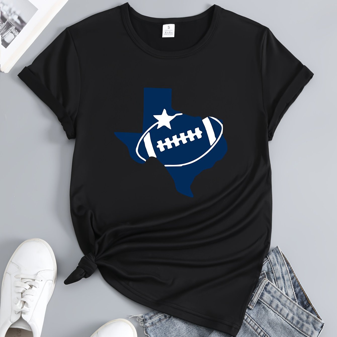 Women's Football Graphic Short Sleeve T-shirt