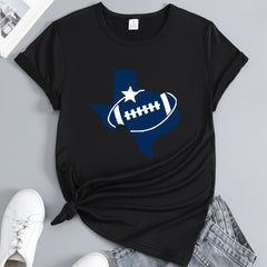 Women's Football Graphic Short Sleeve T-shirt