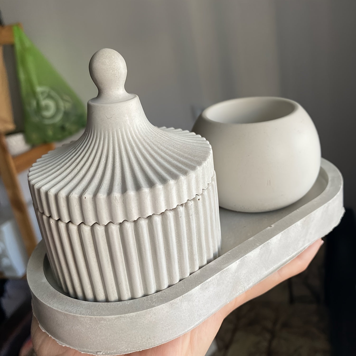 DIY Flower Pot Concrete Mould Oval Tray Silicone Mold L M S XL Size Storage Box