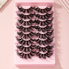 25mm 8 Pair False Eyelashes 9D Cat Eye Fluffy Soft Lashes Thick Faux Mink
