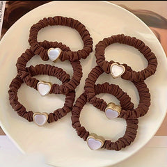 6pcs Opal Vintage Hair Ties High Elastic Hair Rope Flower Head Band