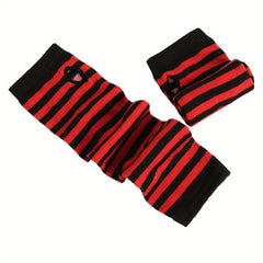 Y2K Striped Fingerless Long Glove Candy Party COSPLAY Wrist Cover Sleeves