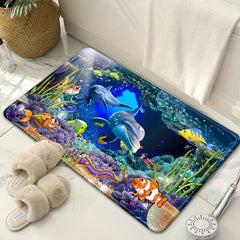 Ocean Themed Area Rug Soft Non-slip Shaggy Floor Carpet Runner