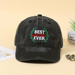 Distressed Letter Baseball Cap Washed Cotton Dad Hat