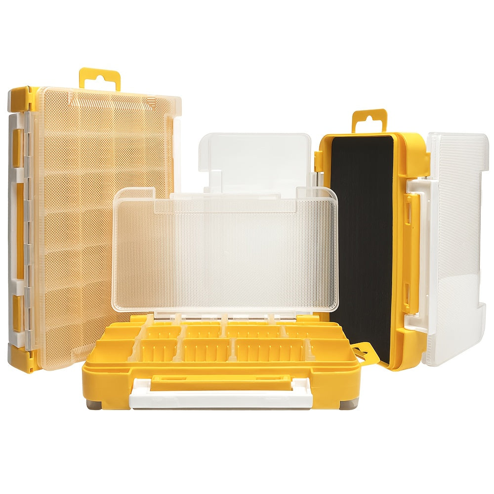Yellow Grid Storage Box Tool Box Plastic Household Screw Box