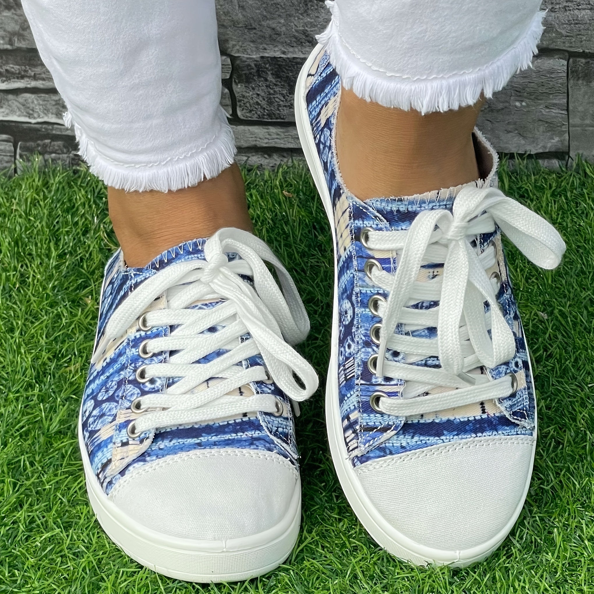 Striped Pattern Flat Shoes Women's Lightweight Casual Shoes