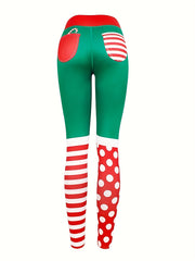 Christmas Print Fitness Yoga Pants Running Workout Sports Leggings