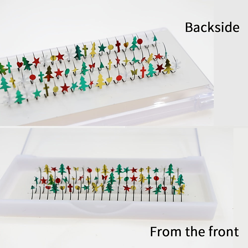 Individual Christmas Laser False Eyelashes with Sequins