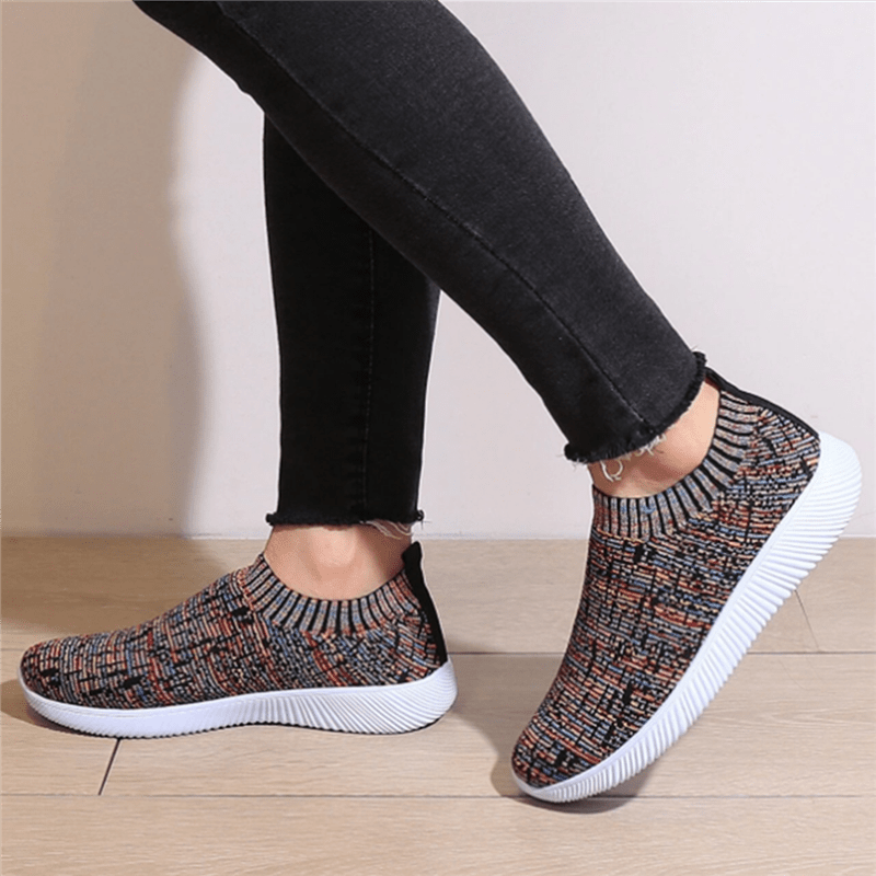 Women's Knit Sock Sneakers Casual Slip On Running Shoes Low Top Sports Shoes