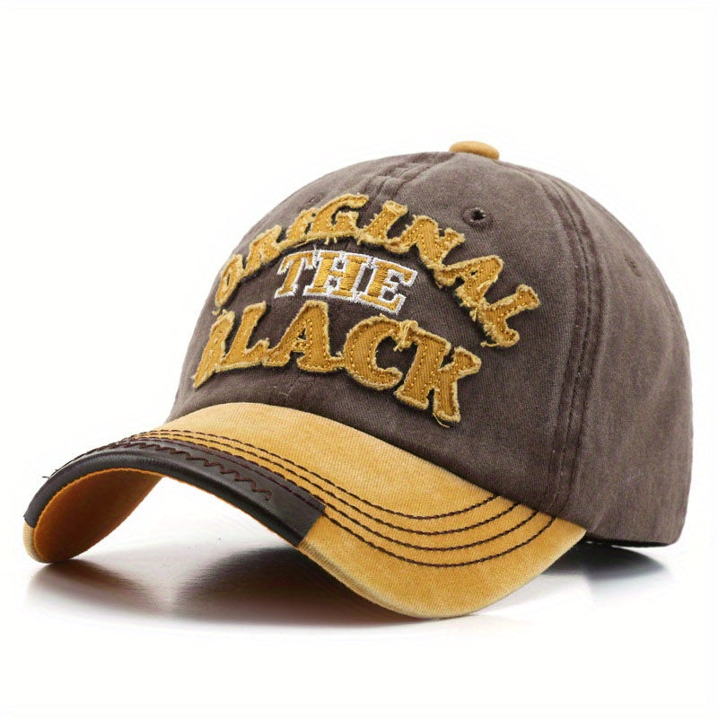 Retro Washed Cloth Letter Embroidery Baseball Cap for Men