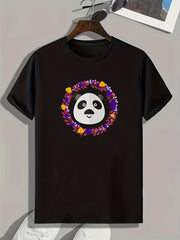 Panda Pattern Print Men's Sports T-shirt Graphic Tee