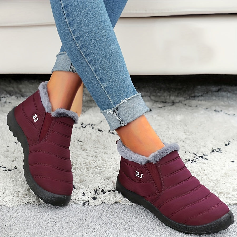 Women's Winter Snow Boots Waterproof Lightweight Slip-on Warm Ankle Boots