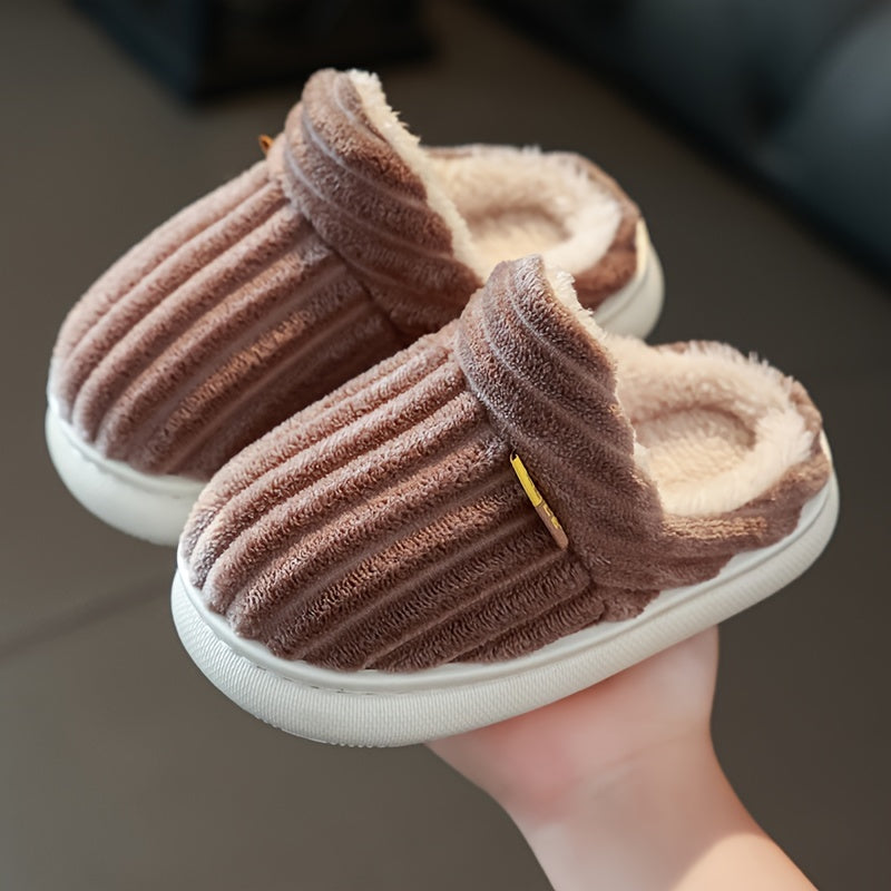 Cozy Fleece House Shoes For Girls - Slip On Indoor Walking Shoes