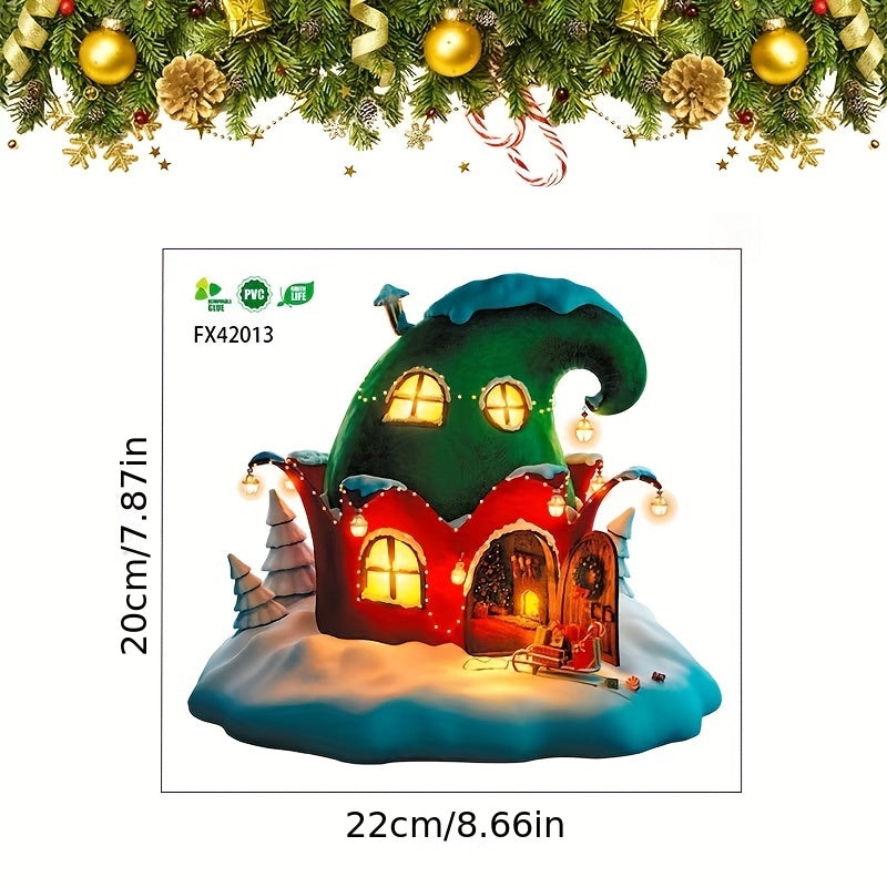Christmas Castle Wall Sticker Decor for Bedroom Living Room Kitchen