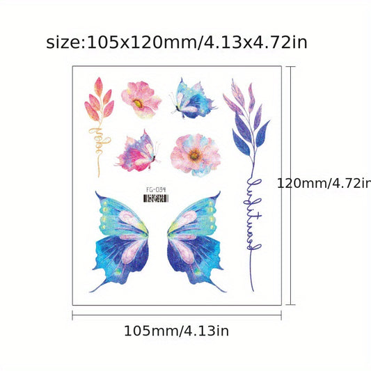 Butterfly & Dream Wing Glitter Tattoo Stickers for Eye Makeup Festivals Parties
