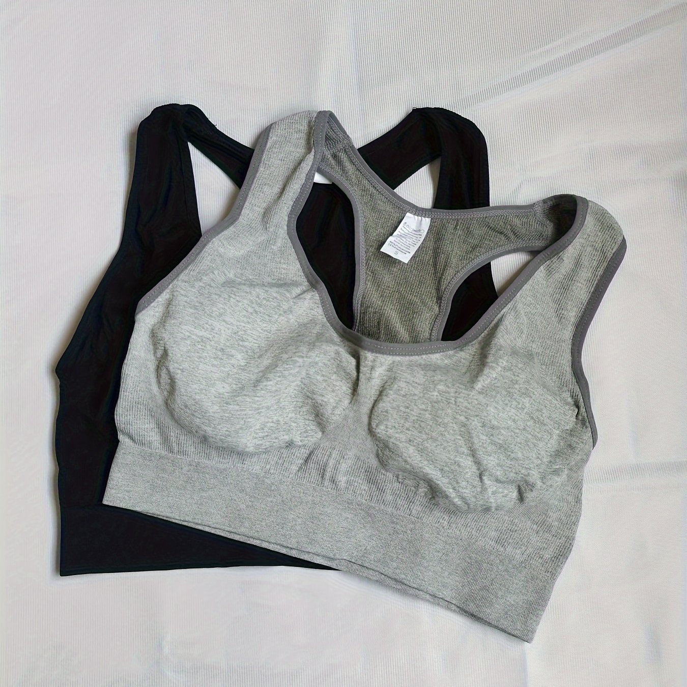 2pcs Racerback Sports Tank Tops Crew Neck Sleeveless Top