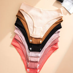 7pcs Ribbed Briefs Stretchy Intimates Panties Women's Lingerie