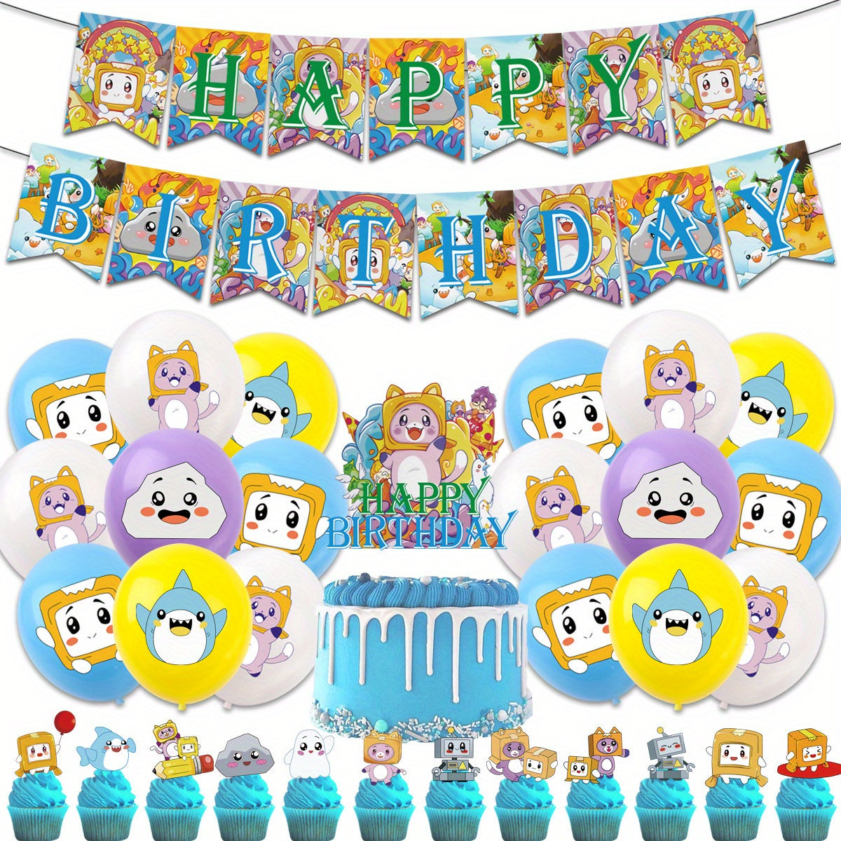 46 Pc Minifigures Birthday Party Decorations - Unforgettable Theme Party