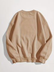 Letter Print Crew Neck Sweatshirt for Women