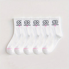 5 Pairs Cute Cartoon Socks Women's Stockings