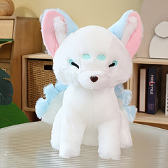Realistic Sitting Fox Plush Toy Two Tone & Red Stuffed Animal