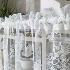 Lace Butterflies Floral Valance Sheer Curtain
