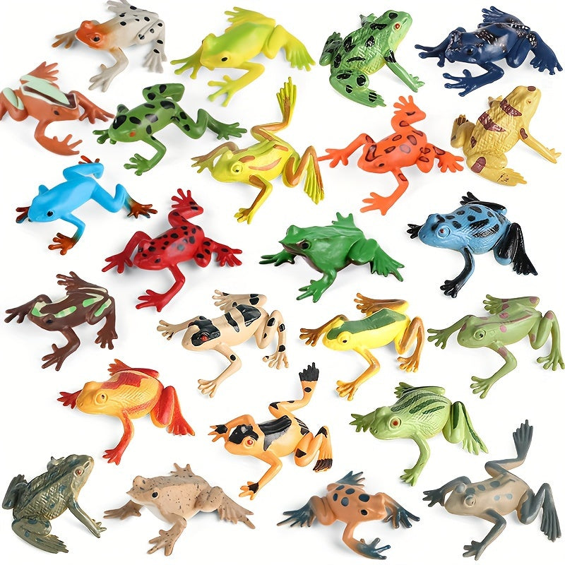 24pcs Colorful Plastic Frog Toys Fun Easter Party Favors