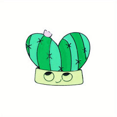 Green Plant Prickly Pear Pattern Brooch Funny Bag Accessories Girls Hat Jewelry