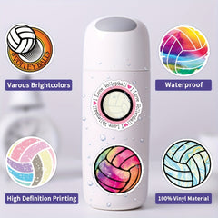 50pcs Volleyball Waterproof Doodle Stickers for Laptop Water Bottle Bike Guitar