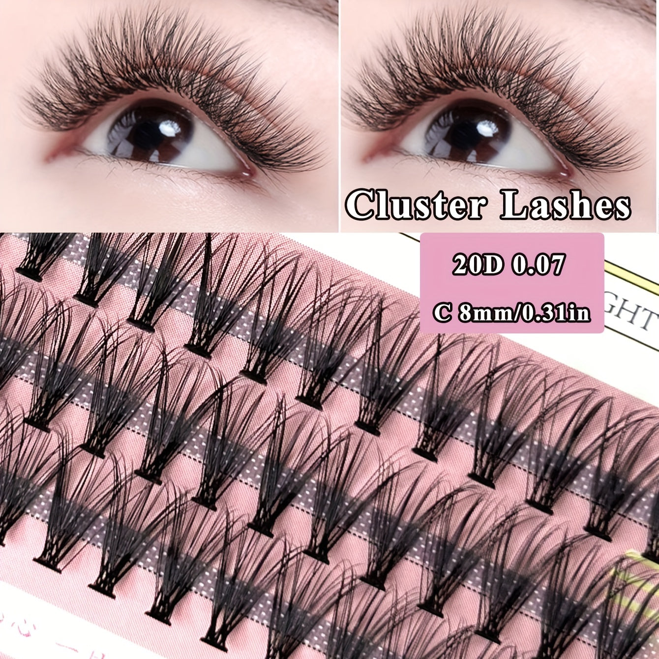 60 Cluster Lashes 20D C Curl Soft Natural False Eyelashes DIY Extension