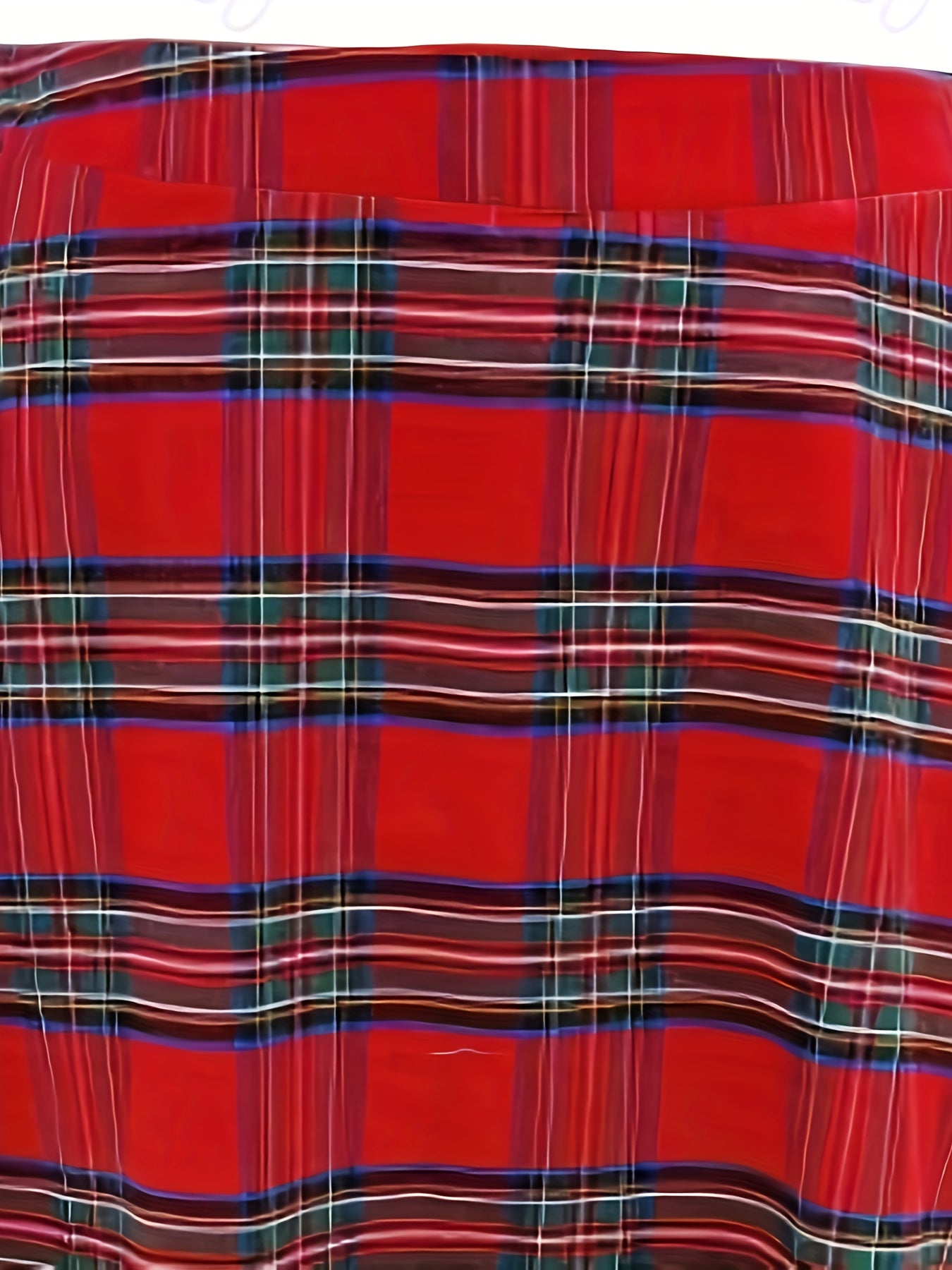 Plaid Print A-line Swing Skirt with Pockets