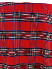Plaid Print A-line Swing Skirt with Pockets