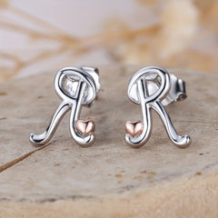925 Silver Letter Earrings for Teen Girls