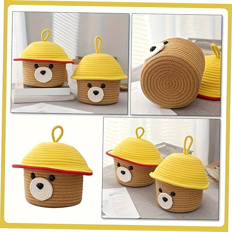Bear Storage Basket Dog Toy Office Shopping Cotton Rope