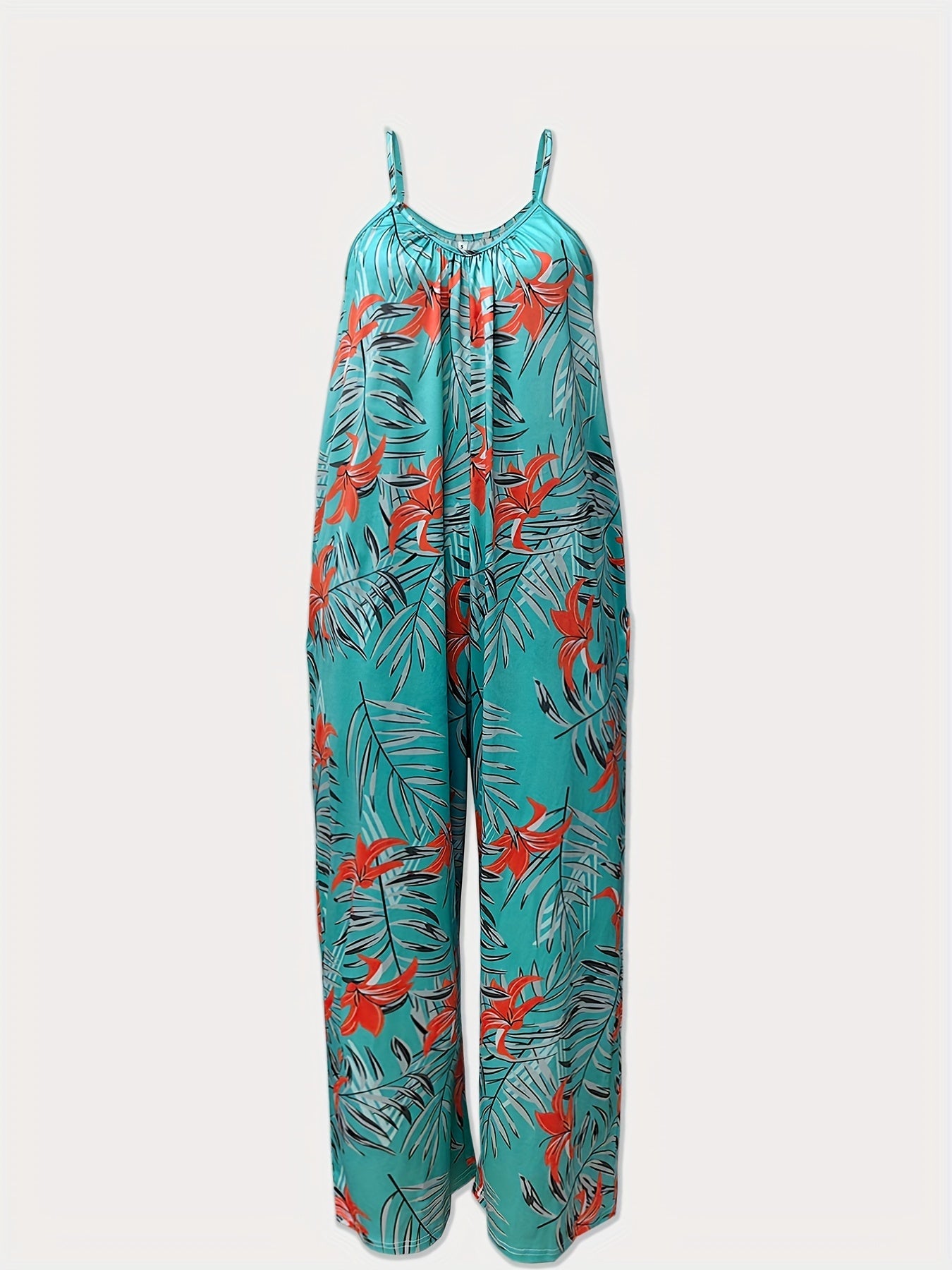Boho Floral Wide Leg Jumpsuit Sleeveless