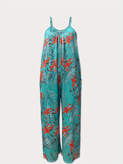 Boho Floral Wide Leg Jumpsuit Sleeveless