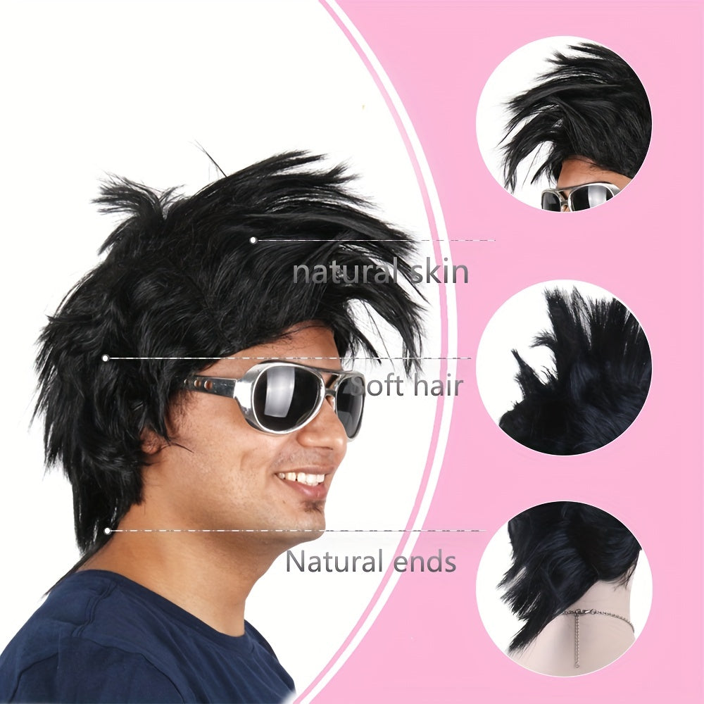 Men's 14 Inch Rooster Head Dress Up Wig Party Holiday Fiber Hair